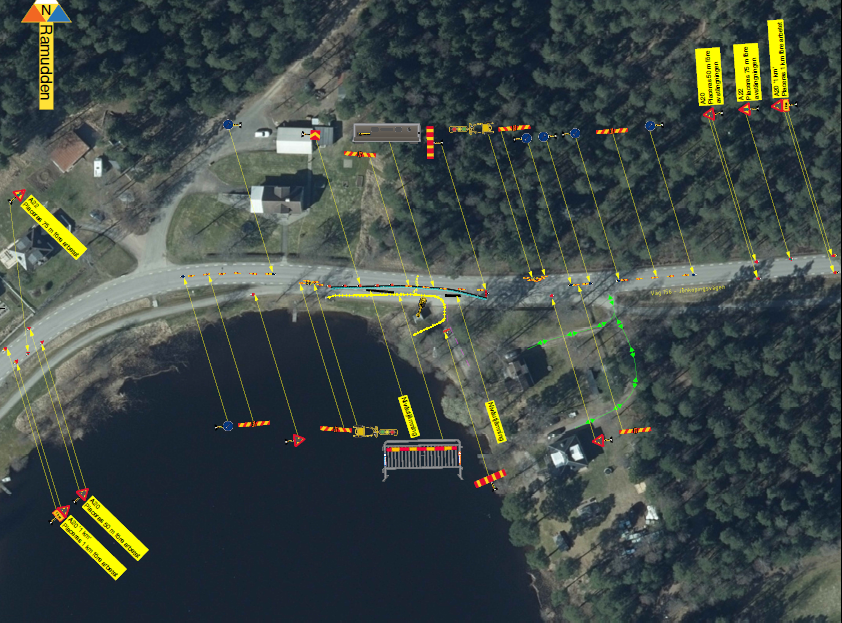 Översiktskarta som visar trafikomläggningen