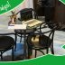 Cafebord med stolar på Centralen i Tranemo